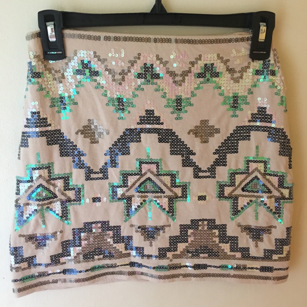 Sequin Iridescent Aztec Skirt - Picture 2 of 5